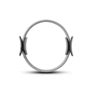 Pilates Ring for Full Body Workouts - 14.96" Fitness Circle with Dual Padded Handles - Ideal for Toning Core, Arms & Thighs - Lightweight Exercise Ring for Mat & Reformer Pilates Training | Grey
