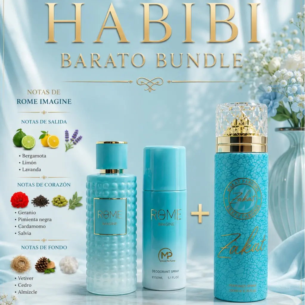 Habibi Bundle | Zakat Z9 + Imagine | Unisex Fragrance | 100 ML - 250 ML | Eau De Parfum - Perfumed Body Spray |  Bergamot - Lemon & Lavender