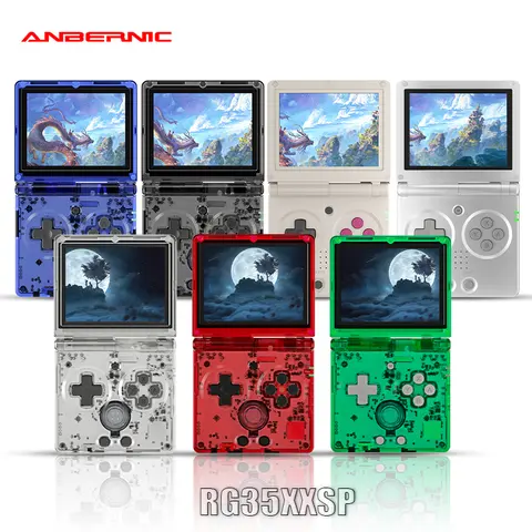 ANBERNIC RG35XXSP New Wireless Portable Gaming Console - 3.5 in IPS Flip-Top Magnetized Screen, Linux System, 3300mAh Rechargeable Lithium-Ion Battery, 5V Compatibility, Retro Shooter Option, 30-Day Free Returns, Ideal Gift for Gaming Enthusiasts