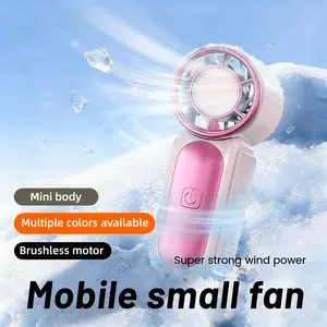 Gaiatop Mini Portable Fan, Small and Powerful, Cute Design 3 Speed Personal Handheld fan and Desktop with Base, Lightweight USB Rechargeable for Travel Lash Makeup Girl Women Summer Gift Pink
