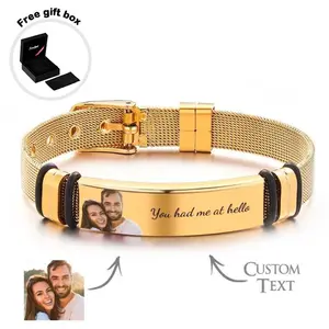 Custom Photo Love Bracelet Business Custom Message Bracelet Jewelry Personalized Gift for him