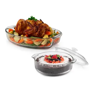 Libbey Baker's Basics 2 Piece Casserole Dish with Lid - Elegant Glass Casserole Dishes for Oven - Versatile Baking Dishes to Store Leftovers and More