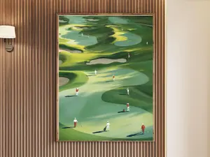 [Sale Up To 30%][Unframed] Minimalist Golf Print Tiny Golfers Wall Decor Vintage Green Sports Poster Abstract Gift for Golf Lovers