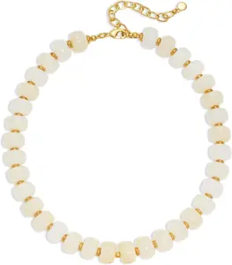 LILIE&WHITE Resin Chunky Beaded Necklace for Women Minimalistic Modern Statement Necklace Jewelry Accessories