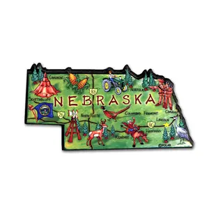 Nebraska Artwood State Magnet Souvenir by Classic Magnets