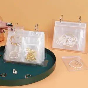 1pc Jewelry Storage Display Rack, Plastic Transparent Dustproof 34/68 Grids Anti-oxidation Storage Bag, Packaging Bag Organizer Holder