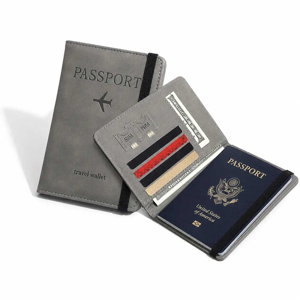 Ultra Slim Thin Women Wallet RFID Blocking Credit Card Holder Bifold Long Ladies Billfold (Grey)