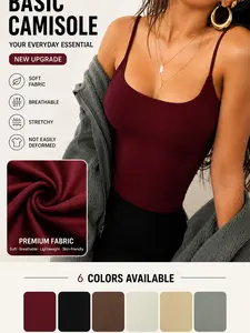 Women's Solid Backless Cami Top, Casual Sleeveless Spaghetti Strap Top for Daily Wear, Ladies Clothes for All Seasons