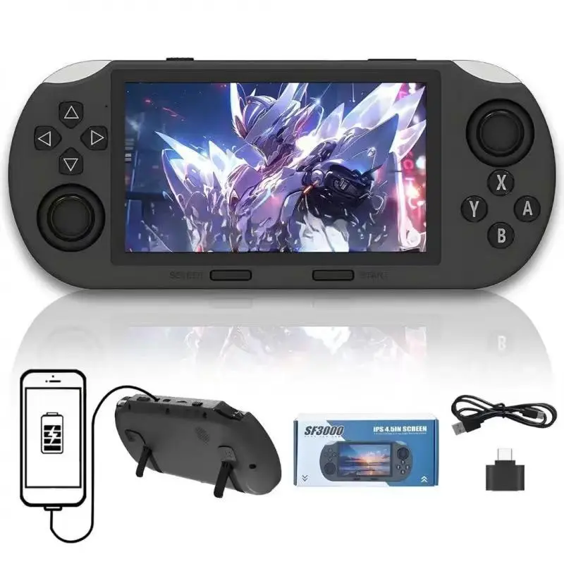 Sf3000 Retro Handheld Game Console, Gaming Consoles, Portable Game Player, 4.5-Inch IPS Display, over 2000 Games, Portable Mini Gaming System, Perfect Gift for Kids and Gamers