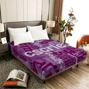 purple-background foam mattress with English letter patterns, suitable for bedrooms, rental apartments, student dormitories, and is an essential for sleep.