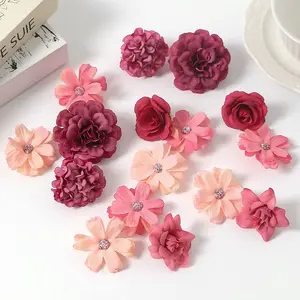 7pcs/16pcs Artificial Flower Heads Set, Mixed Silk Petals for DIY Graduation Bouquets, Wedding Party Gifts, Mother's Day Decorations
