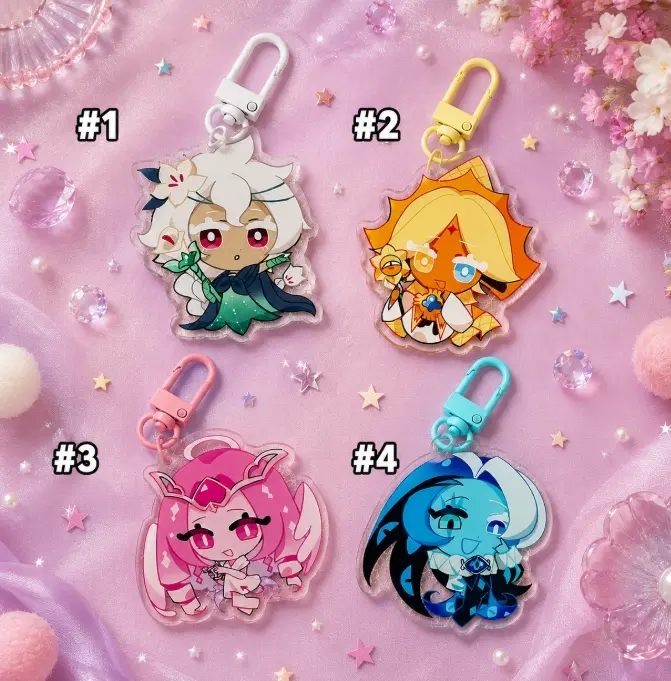 Cute Anime Acrylic Keychain, Double Sided Bag Charm, Kawaii Keychain for Backpack, Purse, Car Keys, Gift for Anime Lovers