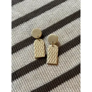 Wicker Basket Clay Earrings