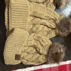 Beige cc beanies