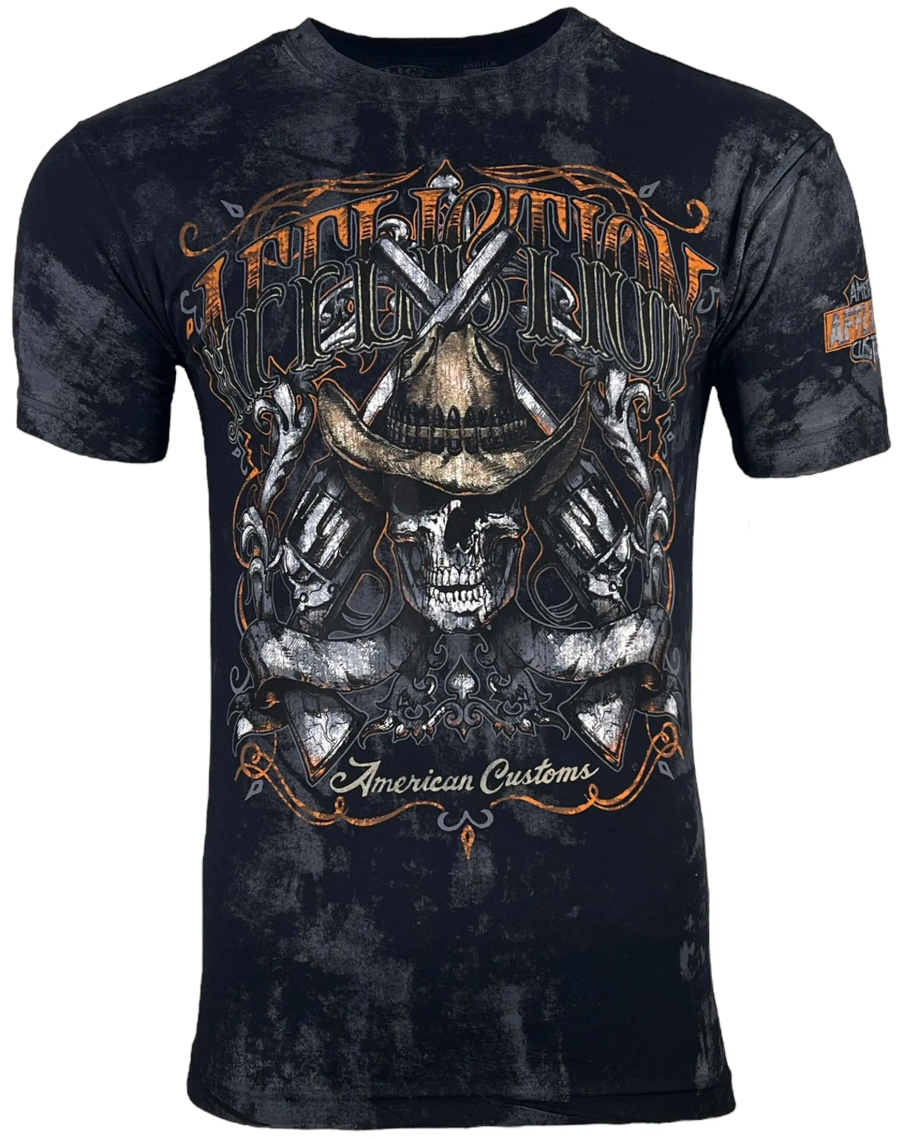 Affliction Men's AC Outback A12459 Graphic Tshirt - 100% Cotton Short Sleeve Crew Neck Streetwear Top Made in USA, Round Neck, Crew Neck Shirt, Graphic Print