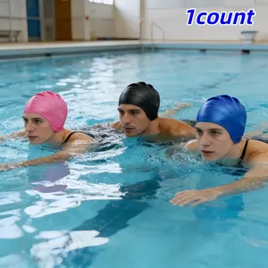 Silicone Swimming Cap for Women Long Hair and Men Ear Protection, Suitable for Unisex Swim Training and Beach Play