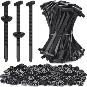 IMOLI  100 Pieces Nylon Universal Cable Ties - New T-Type Multi-Functional Nylon Zipper Cable Ties with Pin and Button Design. Plastic Cable Holding Tool Fastener. UV Resistant Zipper. Suitable for Routine Automotive Maintenance Bumper Clips. Multifunctio