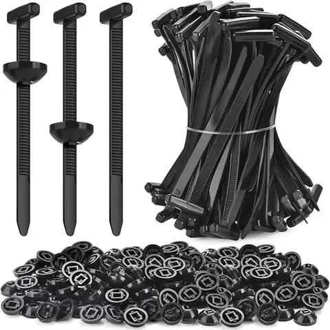 IMOLI 100-Piece Nylon Universal Connector Cable Ties - Multifunctional T-Type 1-Click Lock Pin-and-Button Fasteners, UV-Resistant, 3.54" Pocket Fit, 100-Clip Supply Car Organizer for Automotive Maintenance