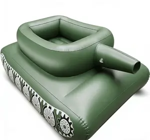 Inflatable Tank Pool Float with Water Blaster – PVC Tank Shaped Pool Toy for Kids & Adults, Summer Pool Party Water Fight Fun, Floating Tank with Sprayer for Swimming Pool, Lake, Beach