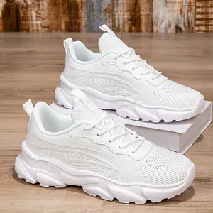 Women's Glacier White & Gold-Tone Knit Stride Sneakers - Raw Edge Denim Comfort for Brooklyn Cafe Style, Year-Round Lightweight Platform Essentials