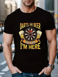 Humorous Gift for Dart Enthusiasts Featuring a Bullseye Design, This Classic Fit T-Shirt Is Perfect for Summer Vacations. Available in Black for Both Men And Women, It Has a Crew Neck And Short Sleeves, Ideal for Casual Outings in 2026