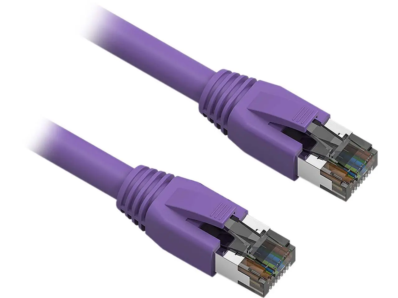 Nippon Labs Cat8 RJ45 7FT Ethernet Patch Internet Network LAN Cable, Indoor/Outdoor, 24AWG, Shielded Latest 40Gbps 2000Mhz, Weatherproof S/FTP for Router, PS4, PS5, Xbox, PoE, Switch, Modem (Purple)