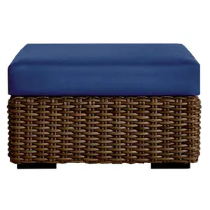 RSH Decor Veranda Blue Foam Ottoman Cushion, Outdoor Patio Replacement, Water-Resistant All-Weather Fabric, 23" x 20" x 4"