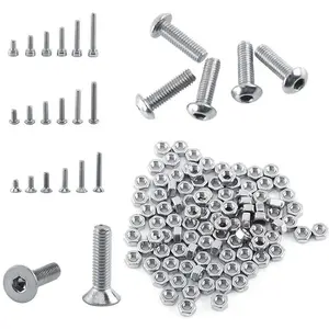 Stainless Steel Screw & Nut Set, M3 Screw & Nut Set, Multipurpose Fastener & Hooks for Home & Office