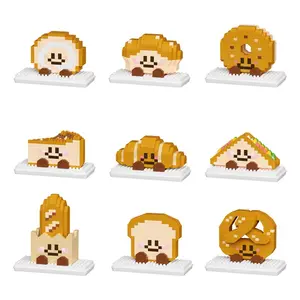 Baking Bread Blocks Set with Paper Manual, Swiss Roll Baguette Alkaline Water Knot Sliced Toast Croissant Sandwich Brioche Basque