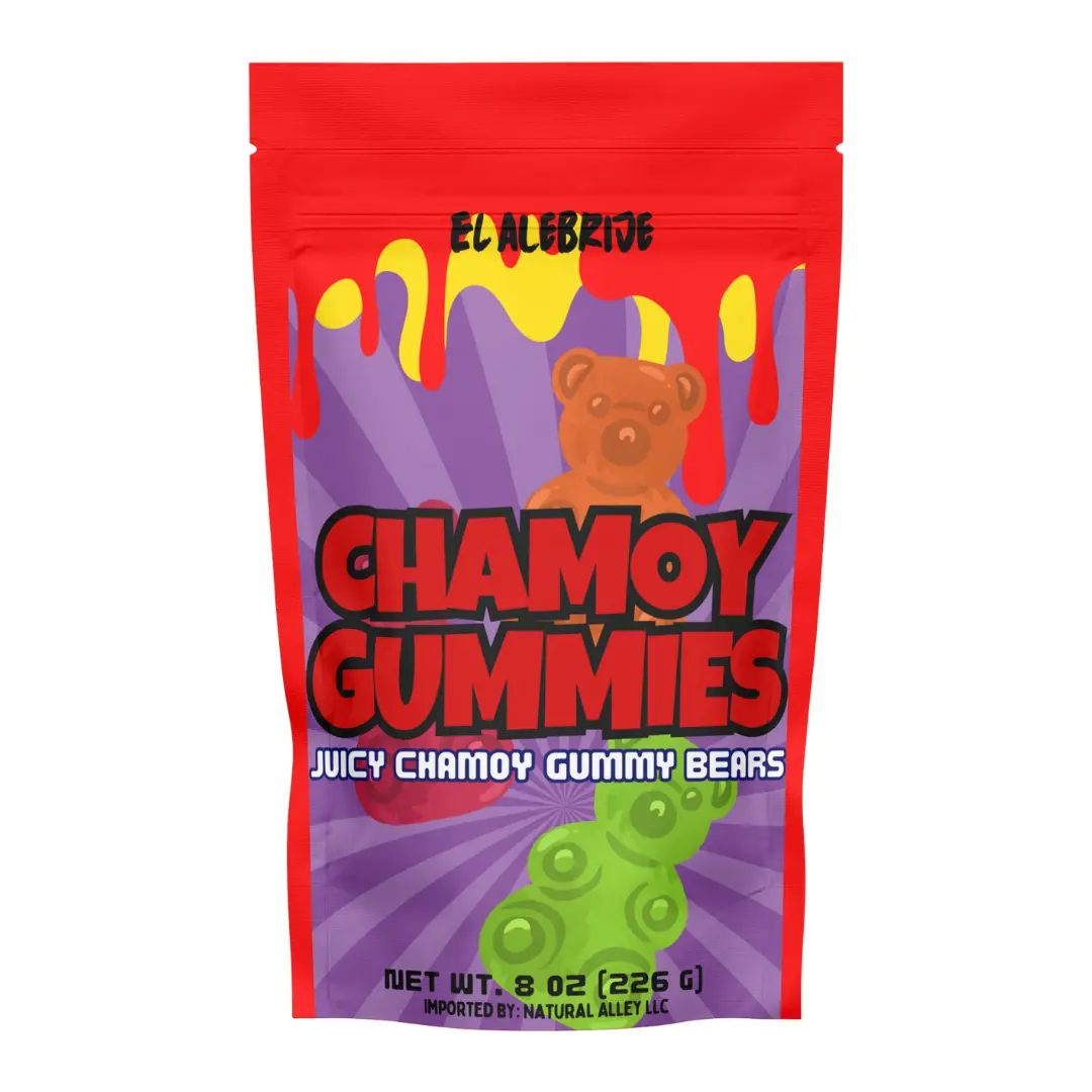 El Alebrije - Chamoy Gummies 8 Oz (226 g) |  Juicy Chamoy Gummy Bears - Jugosas Gomitas Cubiertas con Chamoy | Sweet & Spicy