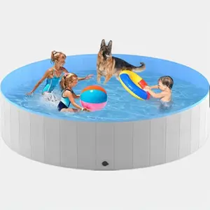 PawsomePlunge Portable Pet Pool - Foldable and Anti-Slip Dog Swimming Pool, Collapsible Bathing Tub for Dogs and Cats, 80 x 16 Inches