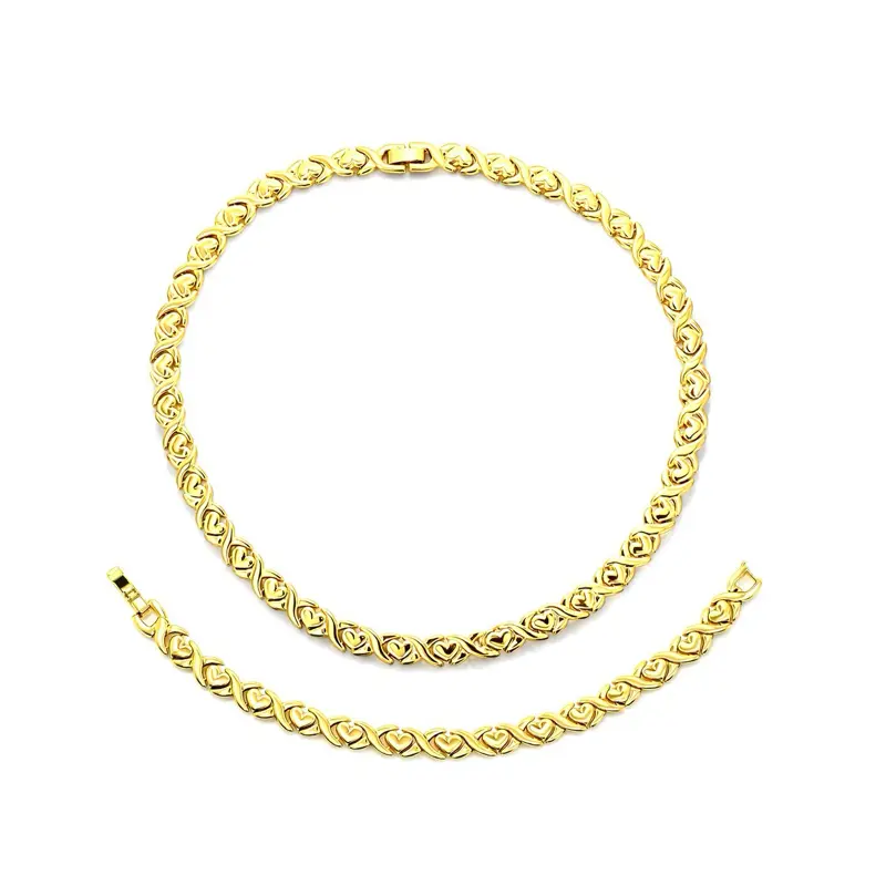 COD#2029  Heart Shaped Women's Necklace - 18 Inch , set with zircon is 20 inches Fashion Accessory