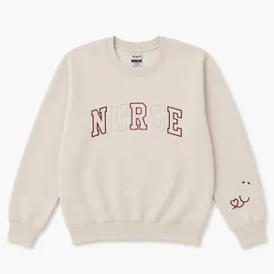 Embroidered NURSE Athletic Block Sweatshirt, Nurse Crewneck Pullover, Nursing Graduation Gift, New Nurse Gift for RN CNA LPN, Cozy Medical Worker Outfit