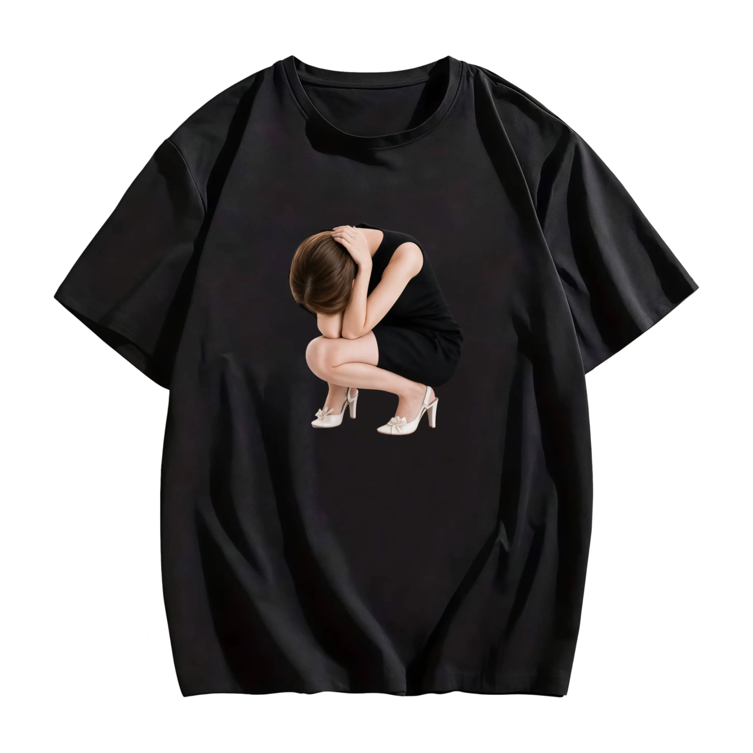 Girl in Anguish Tee - Unisex Graphic T-Shirt in  Cotton
