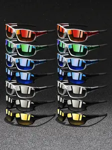 14pairs of the latest style pieced unisex sports sunglasses, designed by luxury brand designers, guaranteeing quality, with multiple color options, suitable for outdoor activities and driving, UV400 protection, shielding eyes from ultraviolet damage.