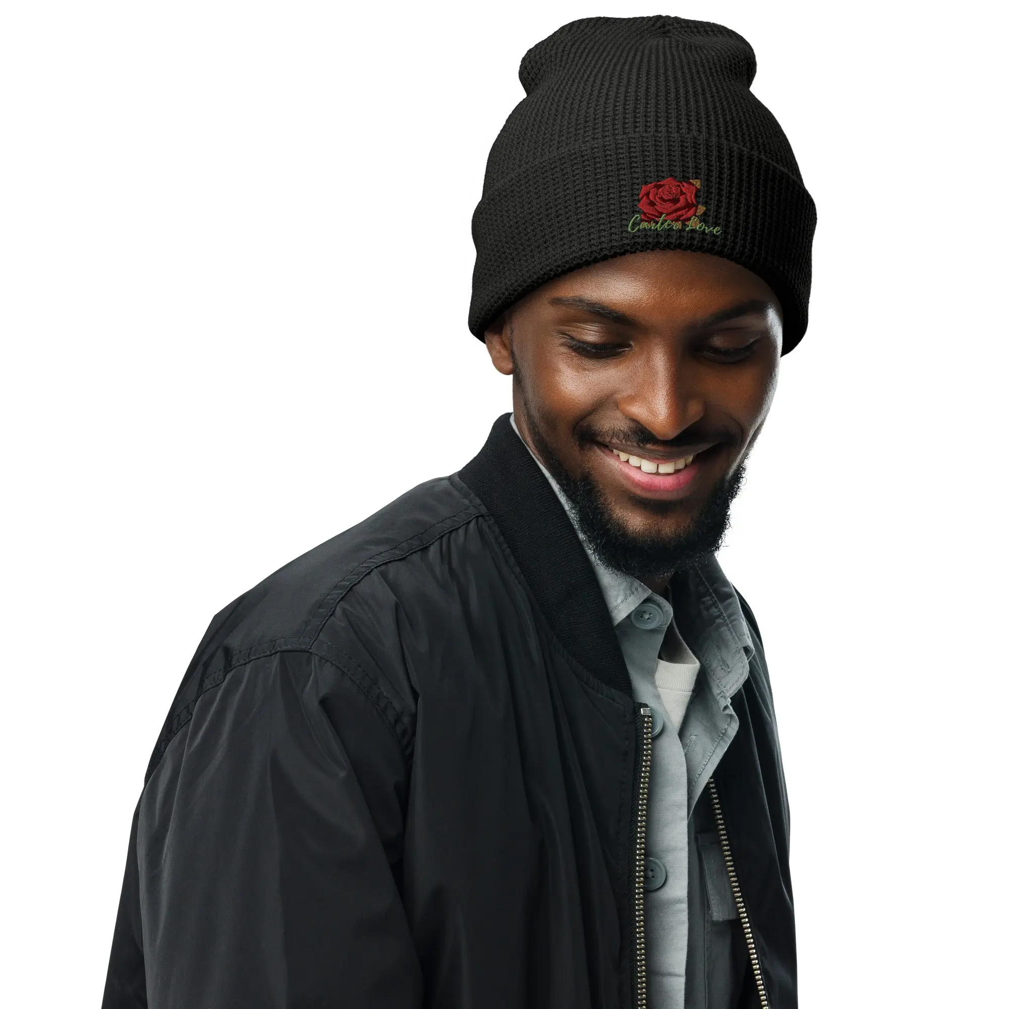 Carter Rose Waffle Beanie
