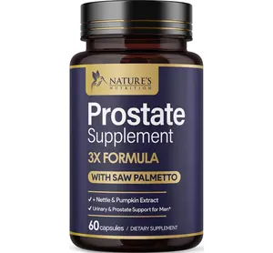 Prostate Health Supplements for Men - 3X Strength with Saw Palmetto Blend Stinging Nettle Root & Pumpkin Seed Support Complex - Supports Bathroom Trips Prostate & Urinary Health - 60 Capsules