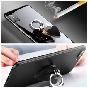 Usb Rechargeable Lighter, 2-In-1 Phone Holder, Tungsten Filament Lighter, Multi-Functional Creative Gift.