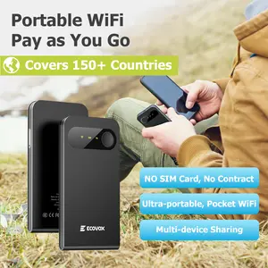 ECOVOX 4G LTE WiFi Mobile Hotspot, No SIM Card Required No Contract, 9 Connected Devices, Multiple Networks, Portable Internet for Campers, Motorhomes and Travels,Free 1GB Local Data