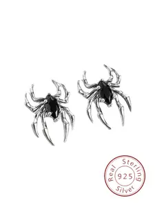 925 Sterling Silver Vintage Spider Design Earrings, High Quality Earrings, Fashionable Jewelry for Women & Men, Trendy All-match & Exquisite Jewelry for Birthday Gift