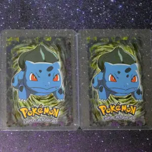 Bulbasaur #1 Animation Evolution 1999 Topps Movie series E1 and E1 Dye Cut , Pokemon IVYSAUR #02 E2 of 12 Topps Series -NON-HOLO *Physical Products*