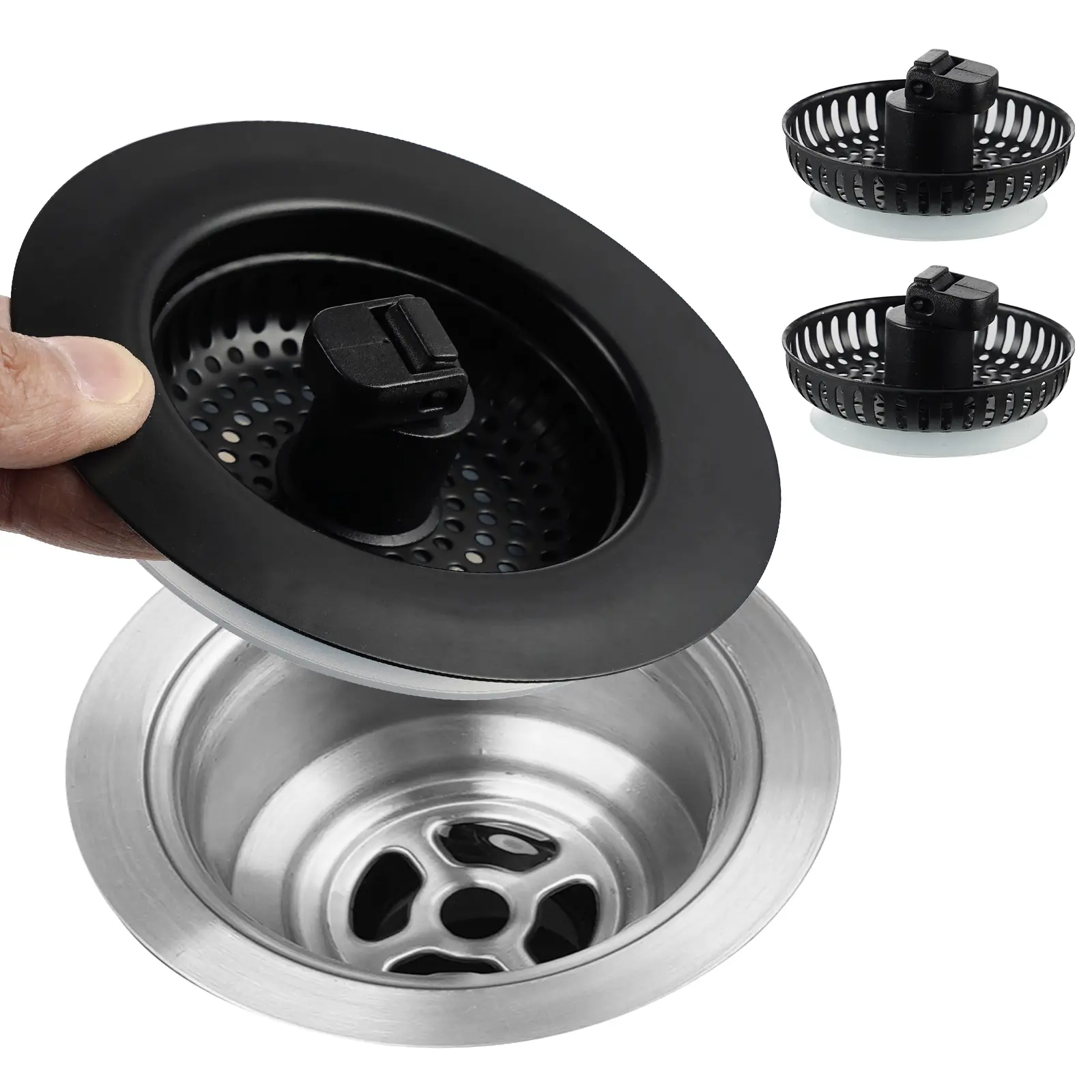 Black - with 3 Strainer