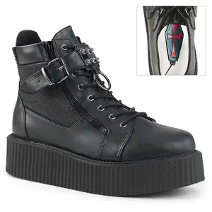 Demonia Men's V-CREEPER-566 Black Vegan Leather Creepers