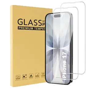 2 Pieces of High-Definition Tempered Glass Screen Protector for iPhone 17, Air, 17 Pro, and 17 Pro Max - Provides High Clarity, Scratch-Resistant, Anti-Fingerprint Functionality, and Bubble-Free Installation - Ideal Choice for Smartphone Users