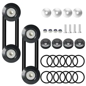 Bumper Quick Release Clips Front Rear Fastener Kit Compatible For Universal Car (black 4 X Tabs With 12 O-ring
