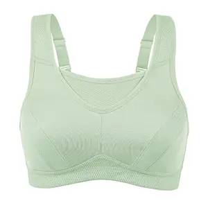 Wingslove Plus Size Sports Bra For Women Comfort Support Wireless Workout Bras with Adjustable Straps & Mesh Panel for High Impact Sports