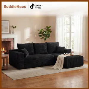 105’’ Modular L-Shape Sectional Couch, Couches for Living Room with Deep Seat, Modern Minimalist Upholstered Couches with Chaise, No Assembly Required, Premium Corduroy Fabric Sofa. Boneless Sofa couches