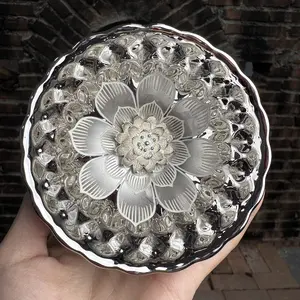 Silver Glow Lotus Jianzhan Cup Porcelain Bowl with Intricate Lotus Carving & Delicate Petal Textures for Special Occasions