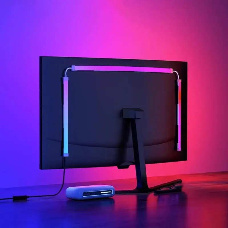 Display LED Backlight Strip, RGB Light Bar, USB Powered, Wall Mounted, Adjustable Brightness, for TV Monitor Gaming Room Bedroom Living Room