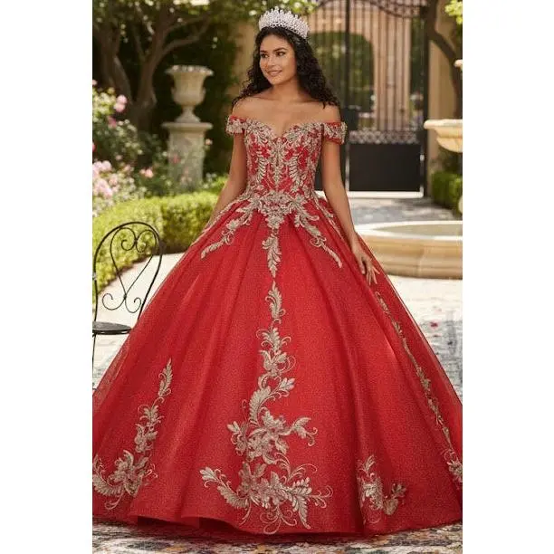 slim fit dress slacks Red and Gold Quince Dress with Cape Sleeves main image 1
